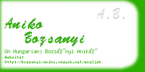 aniko bozsanyi business card